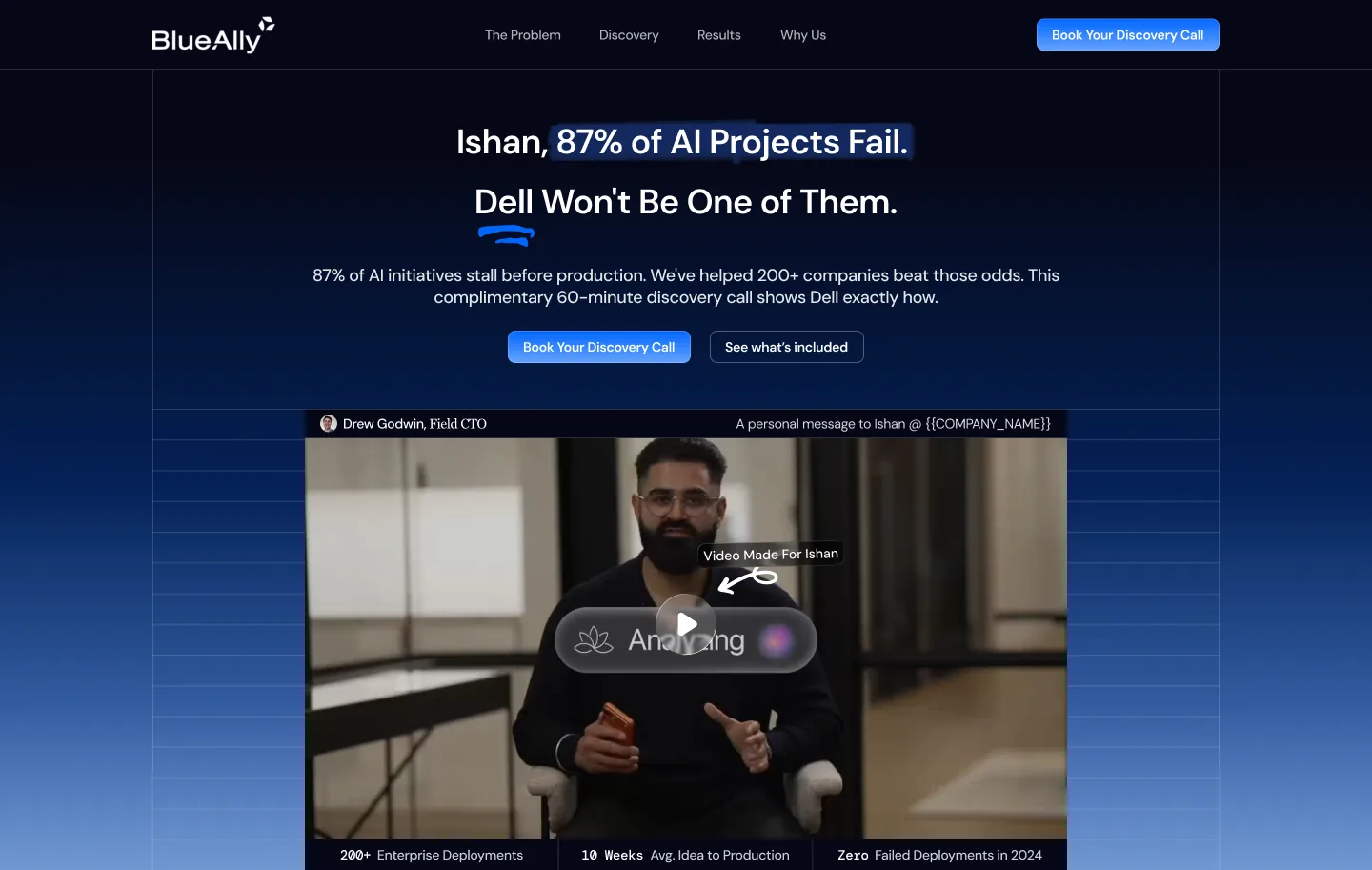 Aurora personalized landing page preview