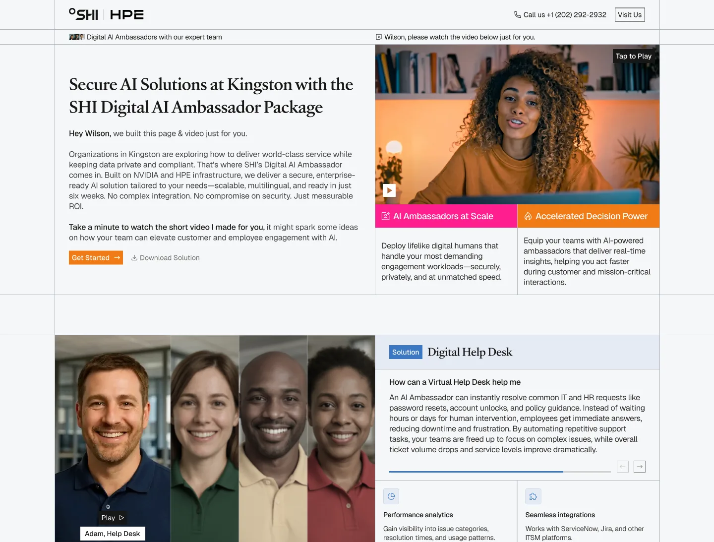 Personalized Aurora landing page preview